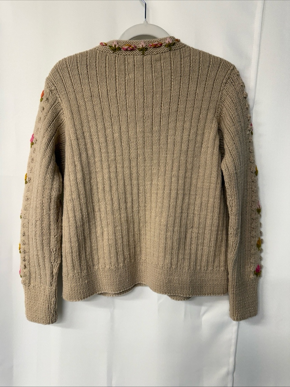 French Knot x Sundance Heritage Blooms Cardigan Wool Sz M Nepal Bubble Knit - Picture 7 of 12
